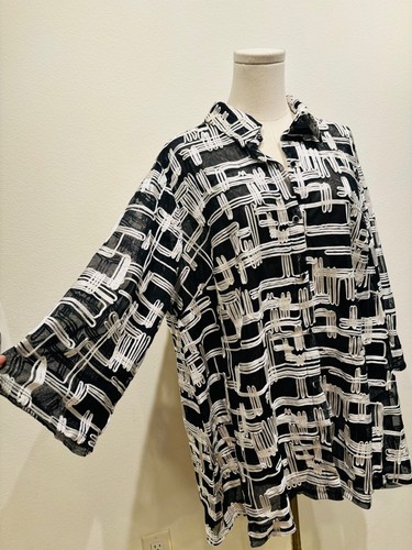 NWT JM Collection Women's shirts jacket 2X size black print ISK1131JW - Picture 5 of 10