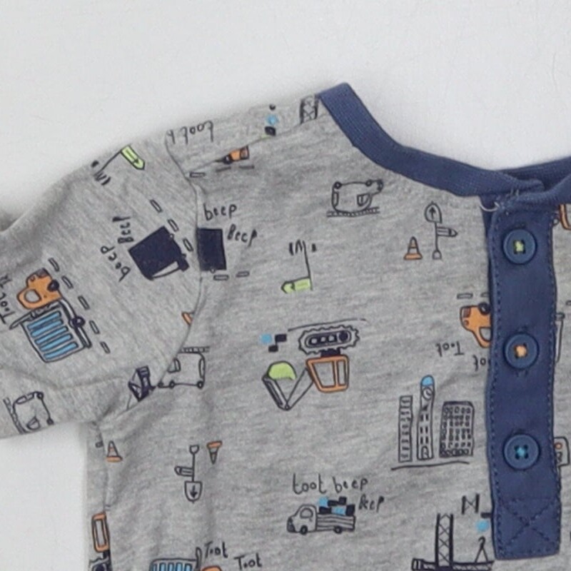 George Boys Grey Cotton Blend T-Shirt Size 6-9 Months Button image 5