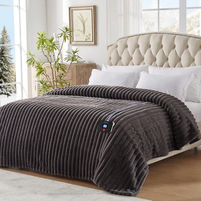 Cozy Full Size Electric Blanket, Faux Fur & Sherpa, 10 Heat Levels, 80x84