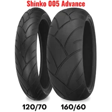 New Shinko 005 Advance Motorcycle Tire Set Front Rear 120 + 160/60 Radial 17"