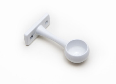 White Wardrobe Rod Rail End Support Socket Bracket 19mm Pack Of 2