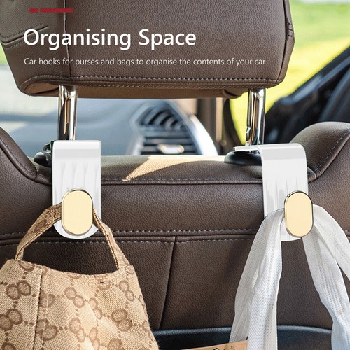 Waterproof Car Seat Back Hook Auto Interior Headrest Hanger Holder (White) - Photo 4 sur 7