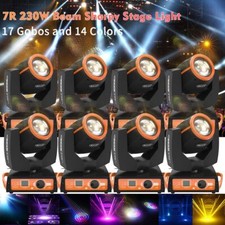 8x 7R 230W Beam Sharpy Stage Lights Moving Head Light 17 Gobos 16 Prism DJ Light