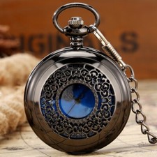 Retro Starry Sky Unisex Quartz Pocket Watch Necklace Pendant Chain Roman Number