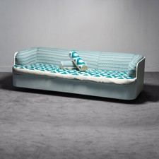 DIVANO TRE POSTI SPACE AGE VELLUTO COTONE DESIGN ANNI 70 VINTAGE MODERNARIATO