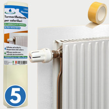 SET 5 PANNELLI TERMORIFLETTENTI BIANCHI PER TERMOSIFONI cm 100x70 con BIADESIVO