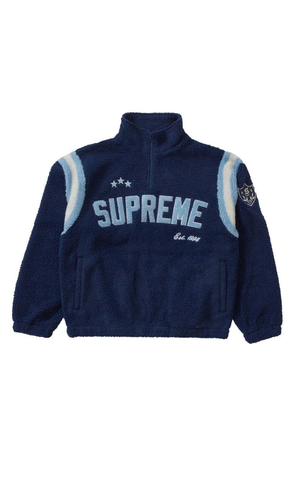 Pull polaire demi zip Supreme Arc coloris marine taille XXL
