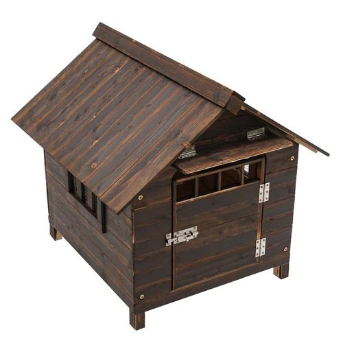 Pet House&Dog House with Window and Door for Dog within 10kg/22.05 lbs Brown New - Picture 15 of 18