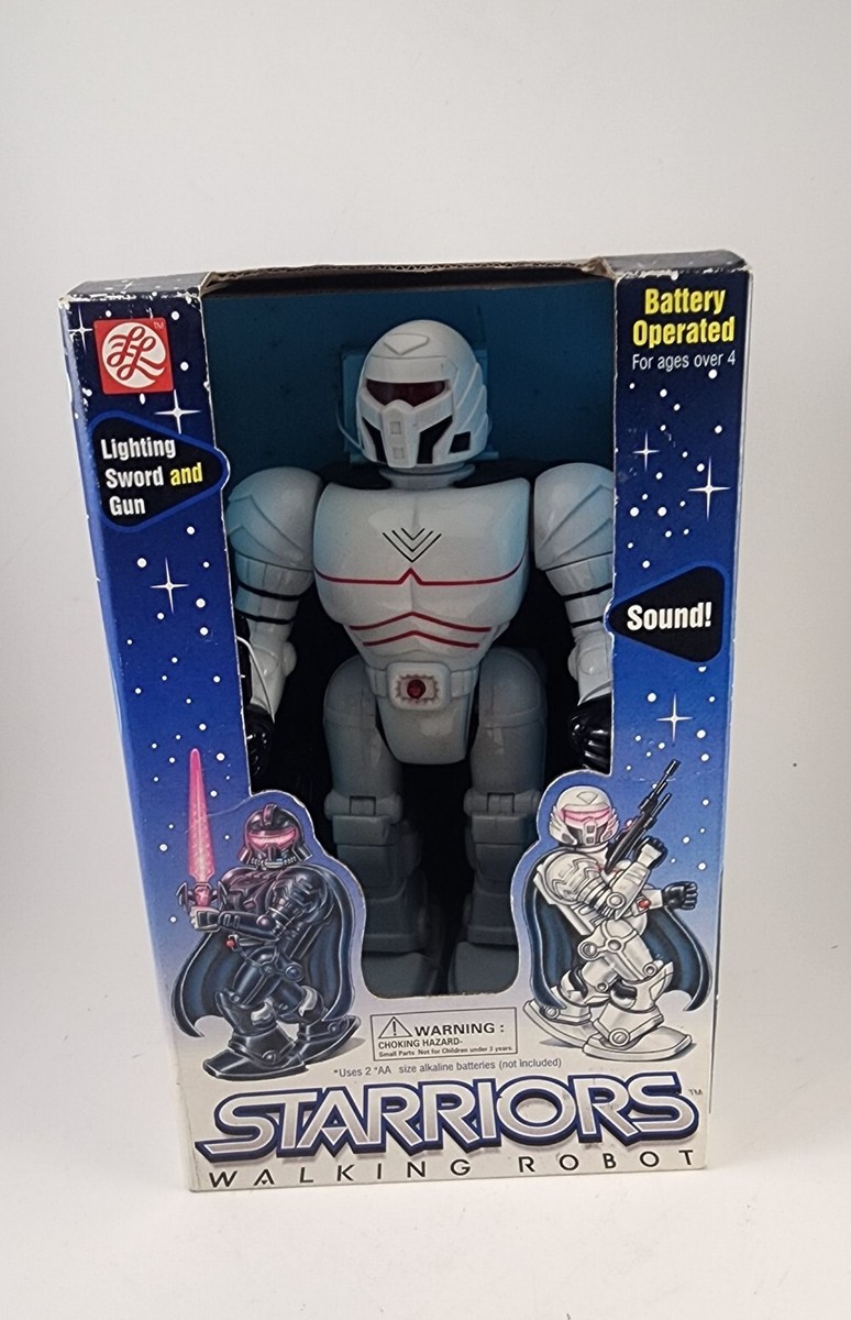 NEW 1997 Vintage STARRIORS Walking Robot Light Storrier Gun In Box