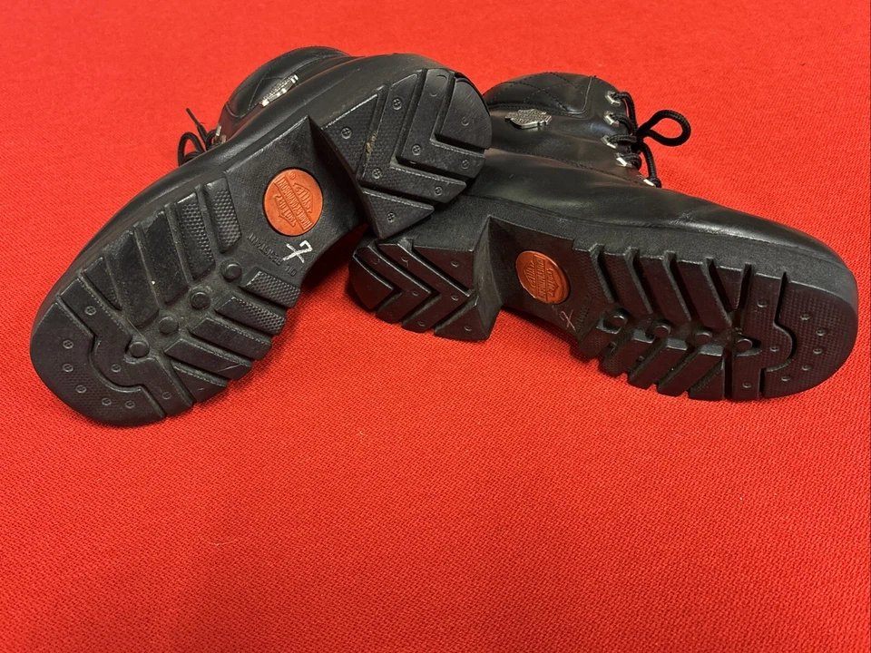 Botas de motocicleta Harley-Davidson para mujer 82034 de cuero negro talla 7,5 EE. UU. Foto 3 de 4