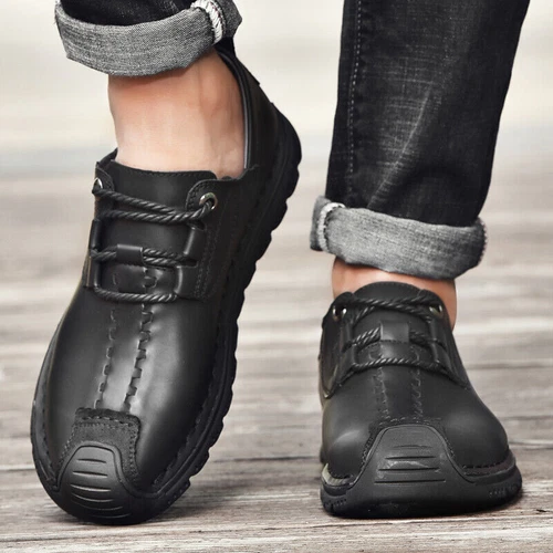 Herren Weiches Leder Freizeitschuhe Mode Fahrschuhe Flache Halbschuhe Mokassins - Bild 13 von 23
