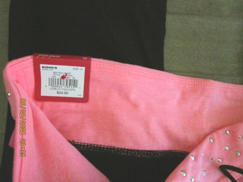 SO black yoga capri pants with wide waist size 14 girls,NEW - Picture 6 of 8