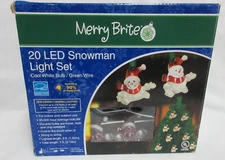 Merry Bright 20 LED Snowman String Light Set Christmas INDOOR/OUTDOOR 7 FEET NEW