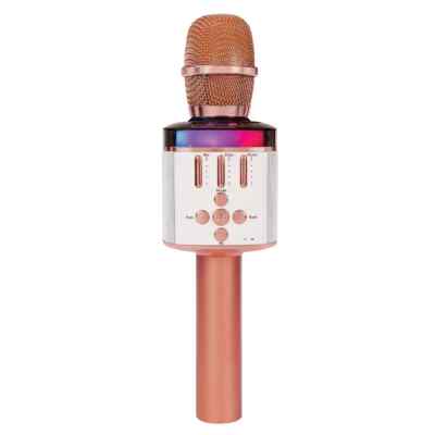 Easy Karaoke Bluetooth  kabelloses Mikrofon mit Lautsprecher und Beleuchtung ~ Roségold