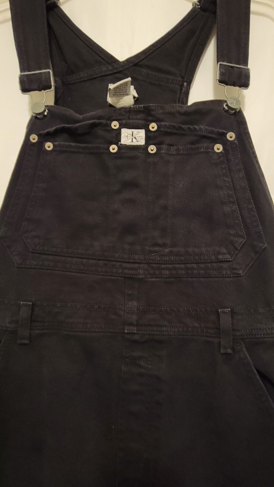 Rare 90s Calvin Klein Overalls Black Denim Womens Size Large image 4