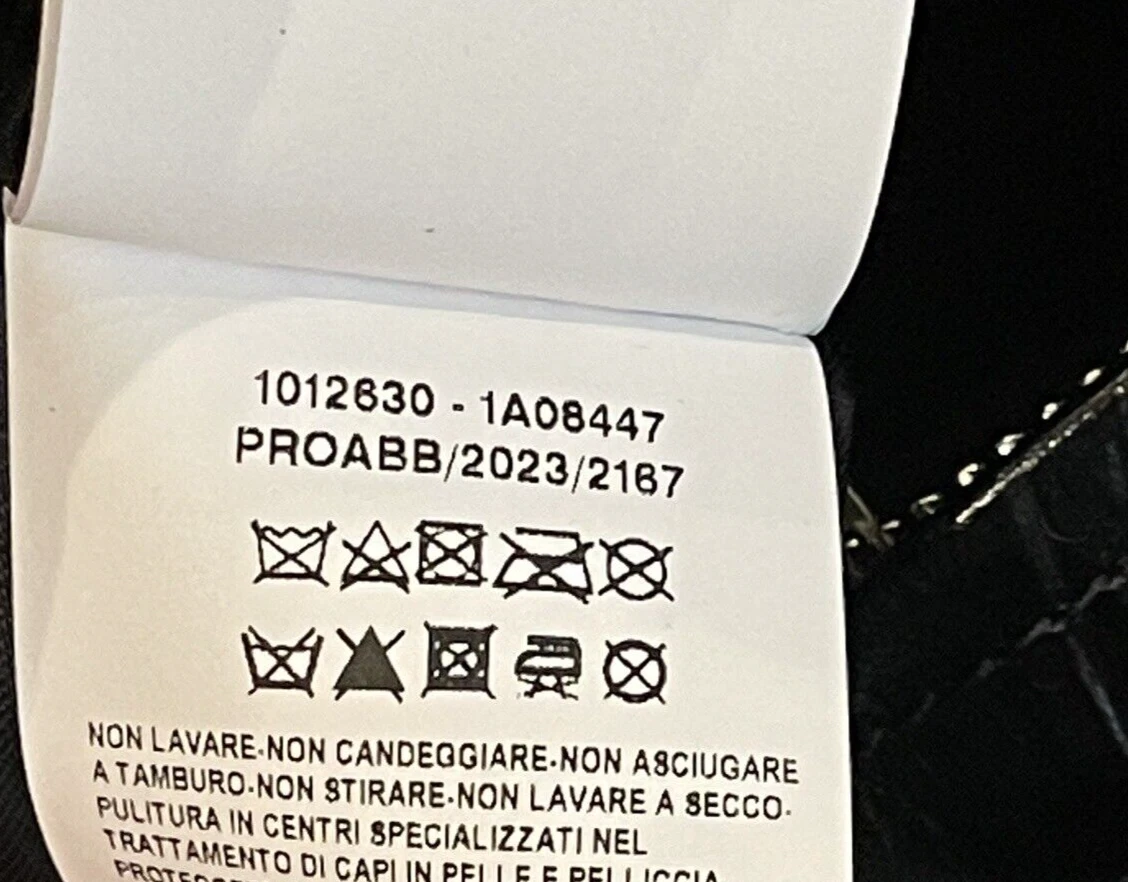 Gonna elegante nera nuova con etichette Versace 2023 coccodrillo pelle goffrata US 2 4 IT 40