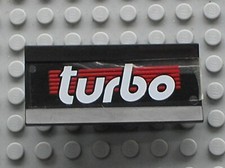 LEGO Black Vehicle Spoiler Plow Blade 6x3 TURBO Sticker Ref 2440pb003 Set 6639