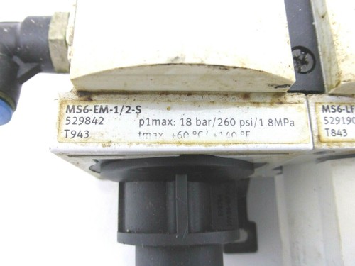 Festo Maintenance Unit MS6-EM-1/2-S MS6-LFR-1/2-D7-ERV-AS MS6-EE-1/4-V24 - Bild 3 von 9