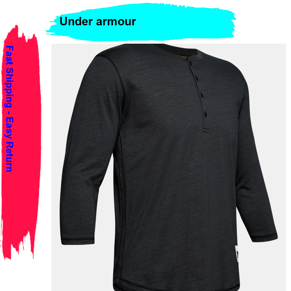 Under Armour Mens UA X Project Rock ¾ Sleeve Henley 1346095-001