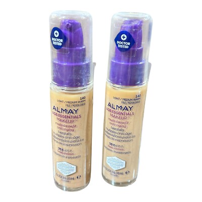 2Almay Age Essentials Multi Benefit Make Up Foundation 140 Light/medium Warm