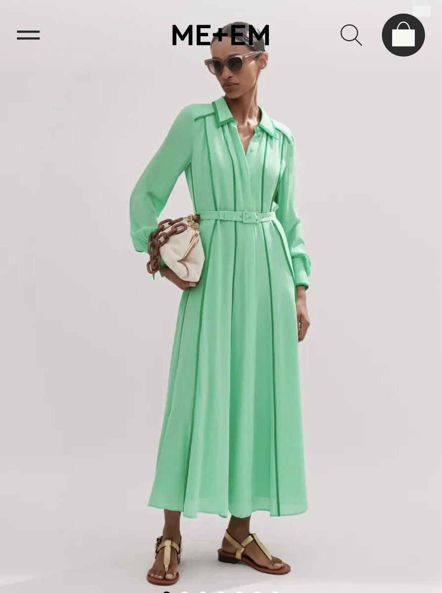 ME+EM SILK CONTRAST BINDING MAXI SHIRT DRESS +BELT ME+EM SILK CONTRAST BINDING MAXI SHIRT DRESS +BELT