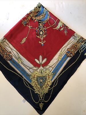 Vintage Quadrat 33'' Seide Quadrat Schal Krone Design