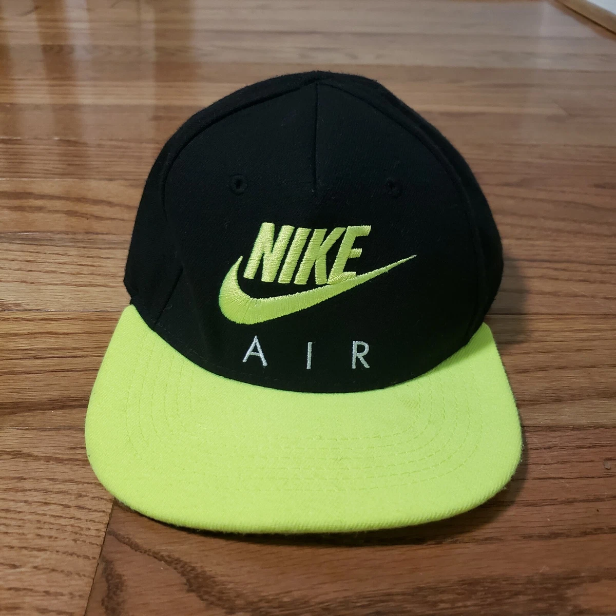 Nike Air Boys&#039; Black Neon Green Adjustable Snapback Hat Youth 4/7 | eBay