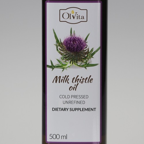 Milk Thistle Oil cold-pressed and crude Ol’Vita, Olej z ostropestu - Picture 7 of 9