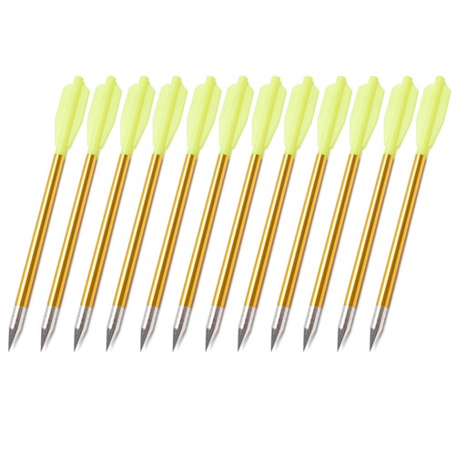 6.5" Aluminium Bolts Arrows Hunting Arrows for 50-80lbs Crossbow Yellow 12 PCS - Picture 2 of 8