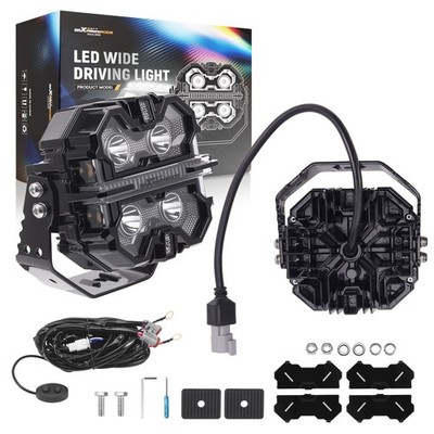 5'' LED Scheinwerfer RGB DRL Spotlicht For Offroad SUV ATV UTV Marine 270° Beam