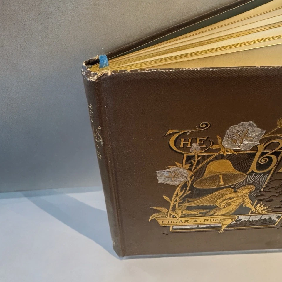1881 1st Ed THE BELLS Edgar Allan Poe Porter & Coates Gilt Illustrated Victorian - Image 4 of 4
