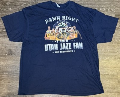 Damn Right I Am A Utah Jazz Fan 3XL Navy Blue Shirt
