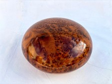 9x9in Moroccan Thuya Burl Wood Round Jewelry Box Luxury Keepsake