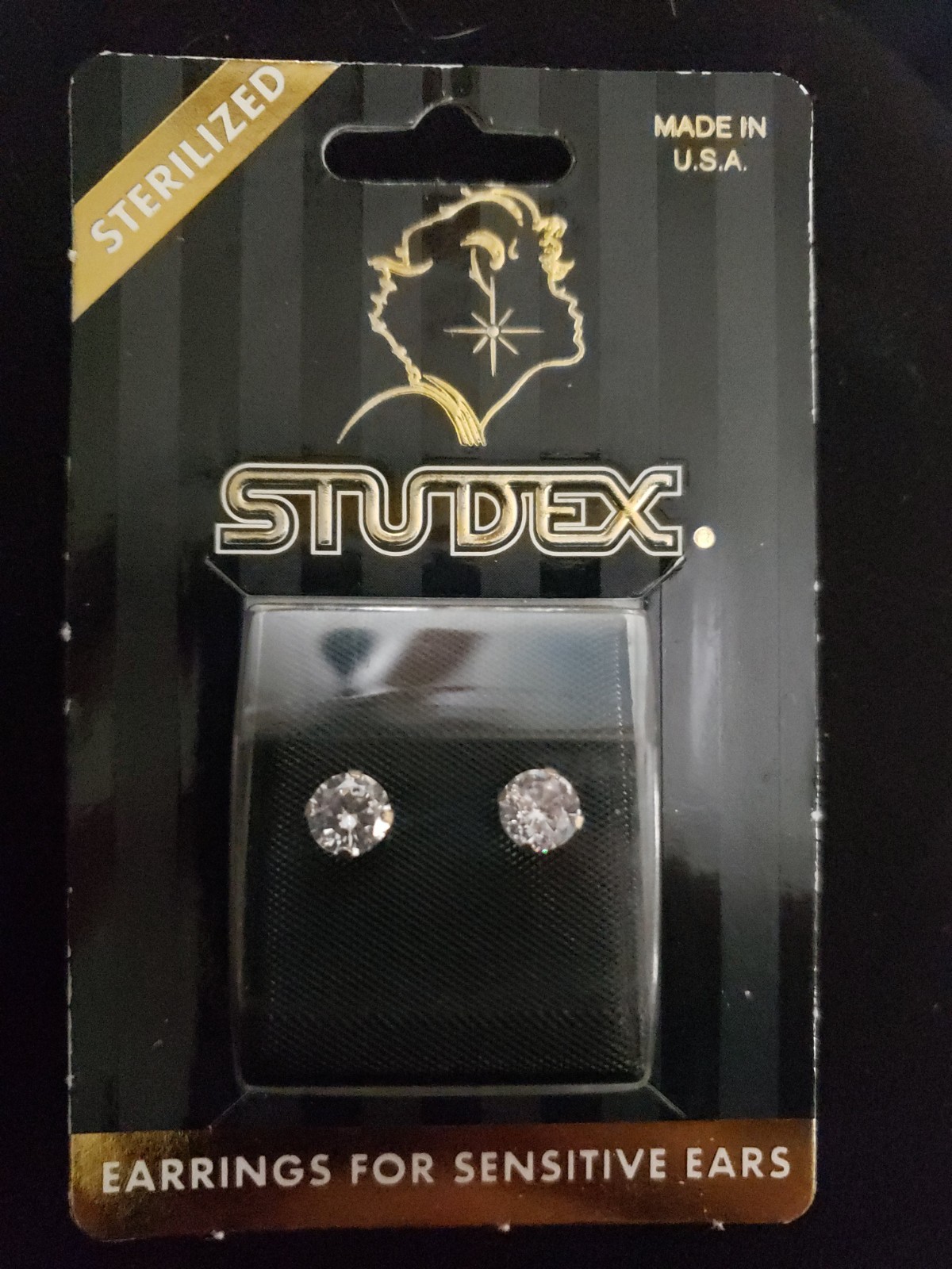 STUDEX 6mm CZ Earrings For Sensitive Ears Style "Stud" 272303
