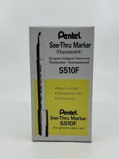 Pentel S510F See Thru Marker Fluorescent Green  Yellow Box of 12 New Old Stock