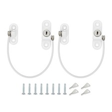 2 Pcs Window Restrictor, Windows Safety Locks Security Lock with Keys White