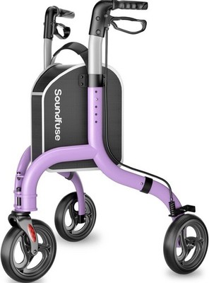 SOUNDFUSE 3 Wheel Walkers for Seniors, Lightweight Foldable Aluminum Rollator