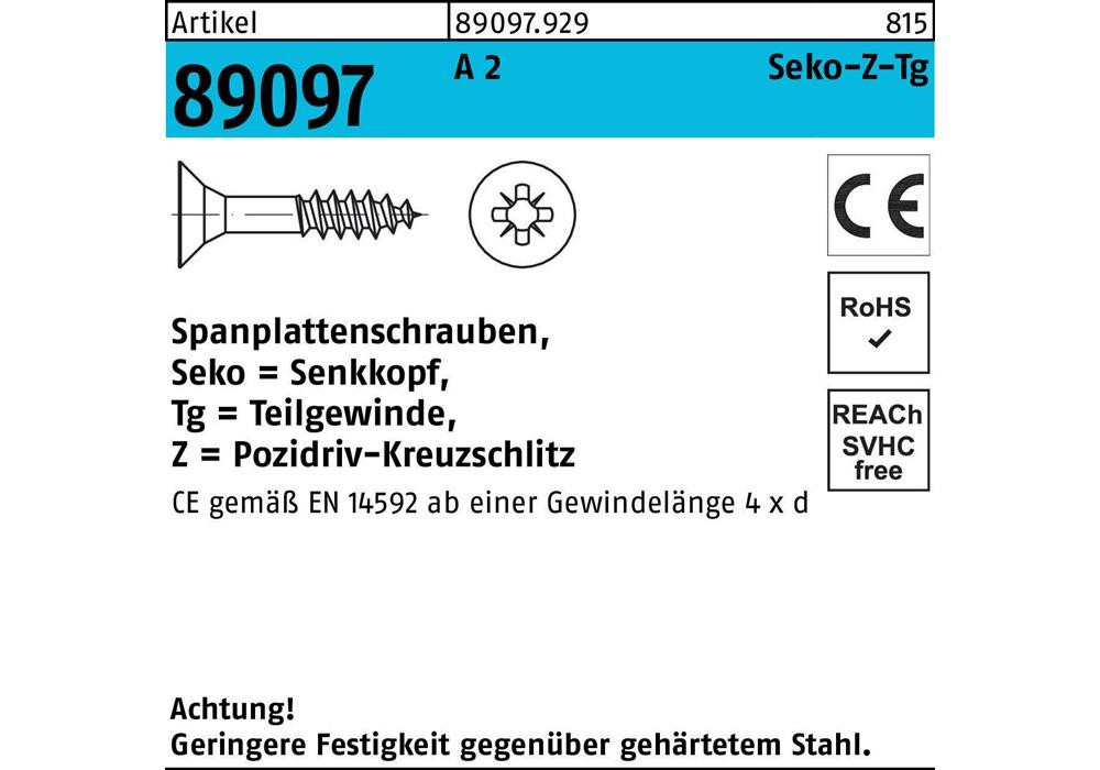 Рейхерный распределительный щиток R 89097 SEKO Kreuzschlitz-PZ TG 5 x 80 -Z A 2