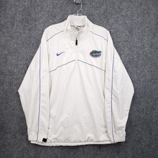 Nike Florida Gators Windbreaker Jacket Mens L Large White 1/4 Zip Pullover NCAA