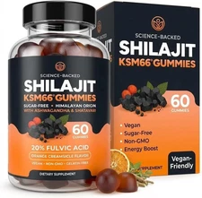 Purify Life Shilajit KSM66 Gummies Sugar Free Orange Creamsicle Ashwagandha
