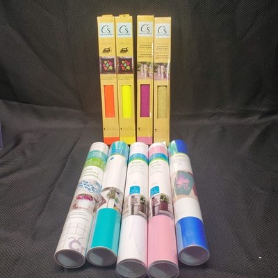Cricut Vinyl Bundle Lot Premium Vinyl  Transfer Tape 9 Rolls