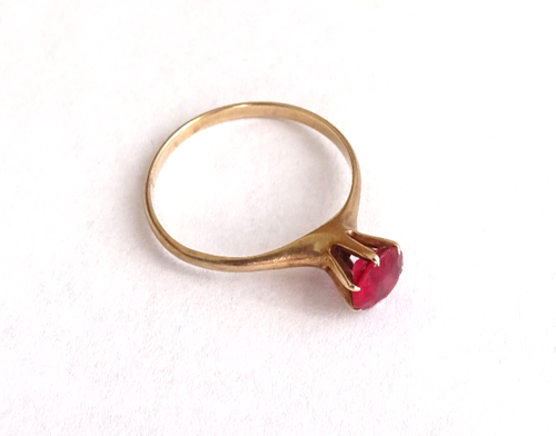 10K Gold Ring With Stone / Size Around 6 / Weight 1.45 g / FedEx FS / BErs2 - Picture 21 of 22