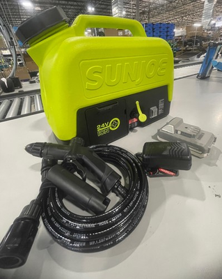 #ad SUN JOE 24V CORDLESS PORTABLE SINK SHOWER WASHER KIT W BATTERY GREEN BLACK $95.23