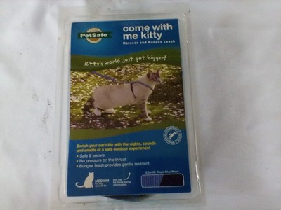 PetSafe Come With Me Kitty Cat Harness & Bungee Leash MED Color- Royal Blue/Navy