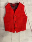 VTG Ken DOLL Red Corduroy Plaid Vest 1#1411 Victory Dance 1960S MATTEL BARBIE