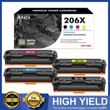 With Chip 206X Toner fits For HP 206X Color Laserjet Pro M283fdw M283cdw M255dw