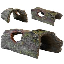 Log Hideout Rainforest Series - Reptile Wood Hide, Basking Rock, Terrarium  ...