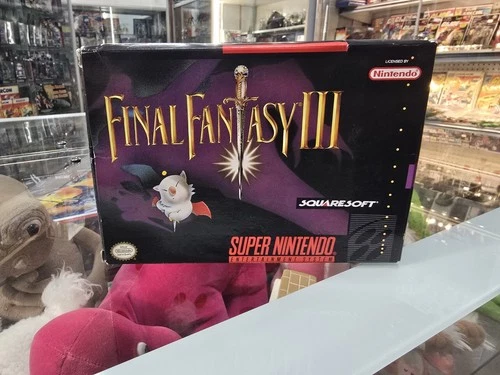 Final Fantasy III (SNES, 1994)  Box + Tray + Poster Super Nintendo FF3