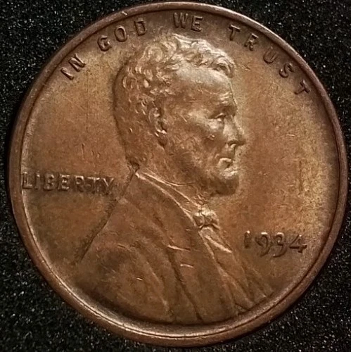 1934 Lincoln Wheat Cent, AU Condition