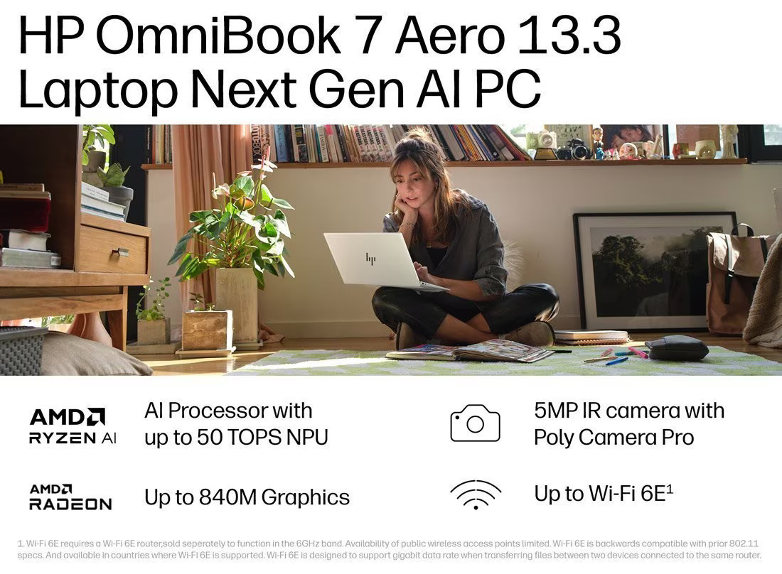 HP OmniBook 7 Aero Laptop 13.3" WQXGA AMD AI 7 350 32GB 512GB SSD — image 5